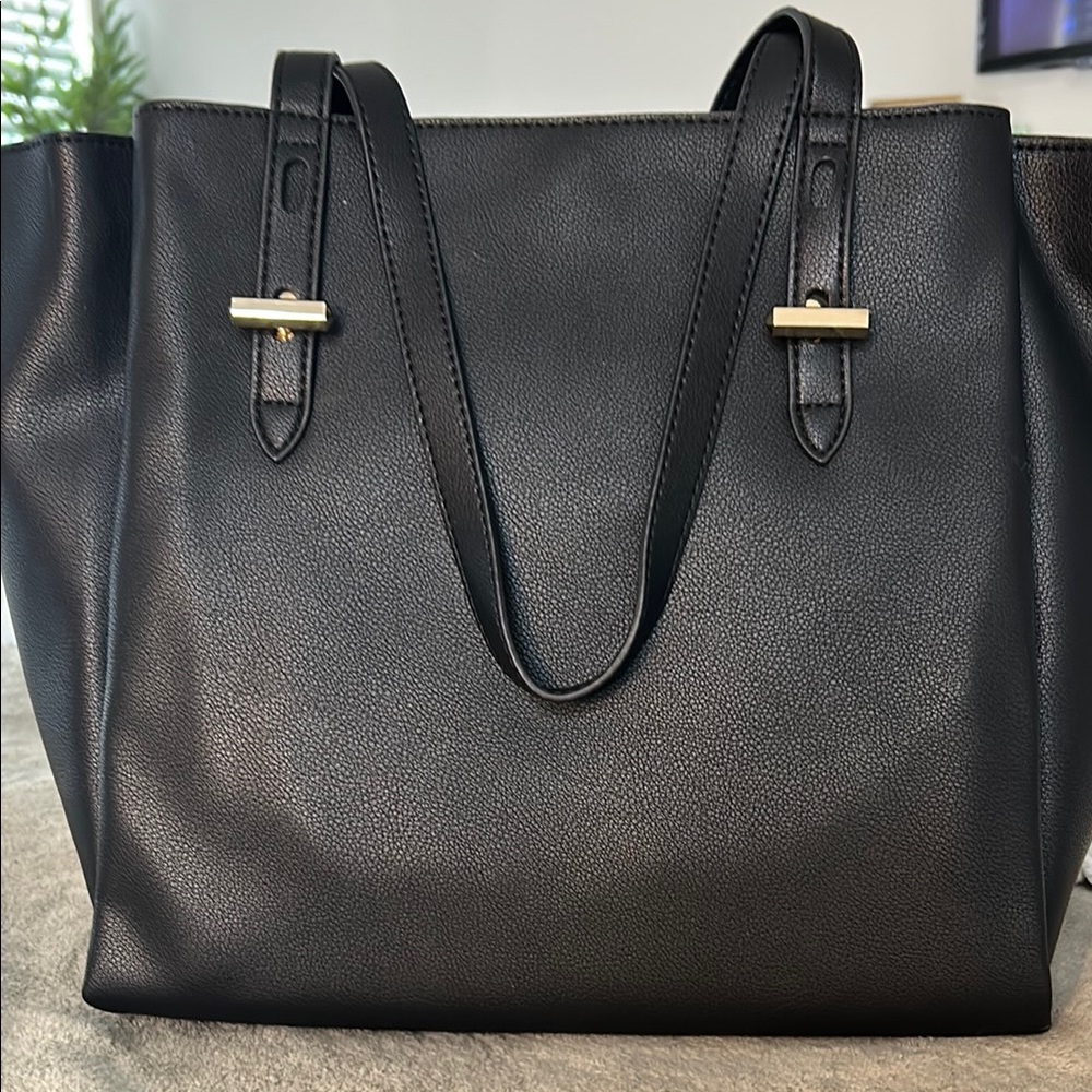 INC International Concepts Black Tote Bag with Structured Design